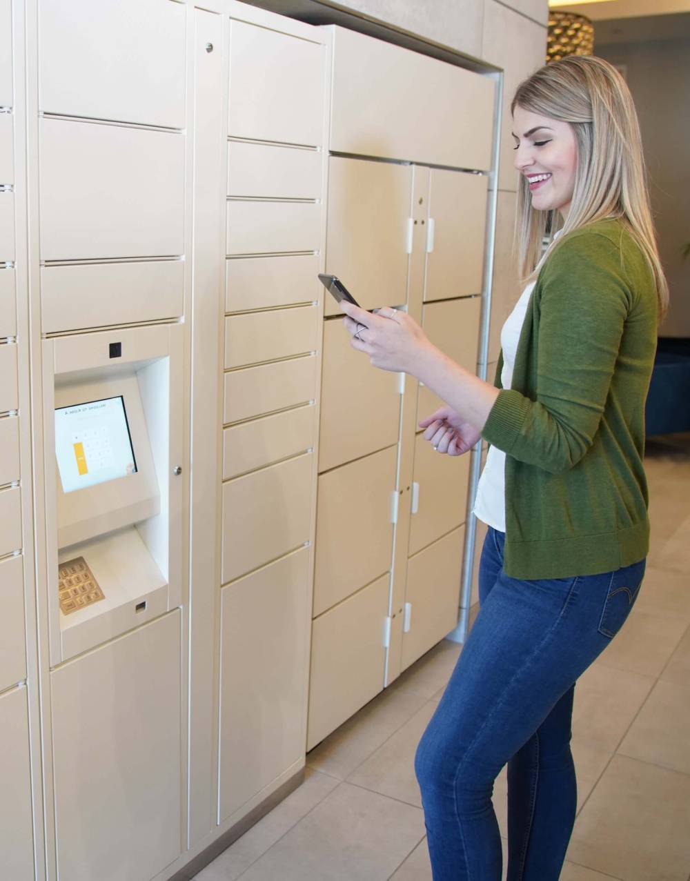 Woman using RX Smart Locker