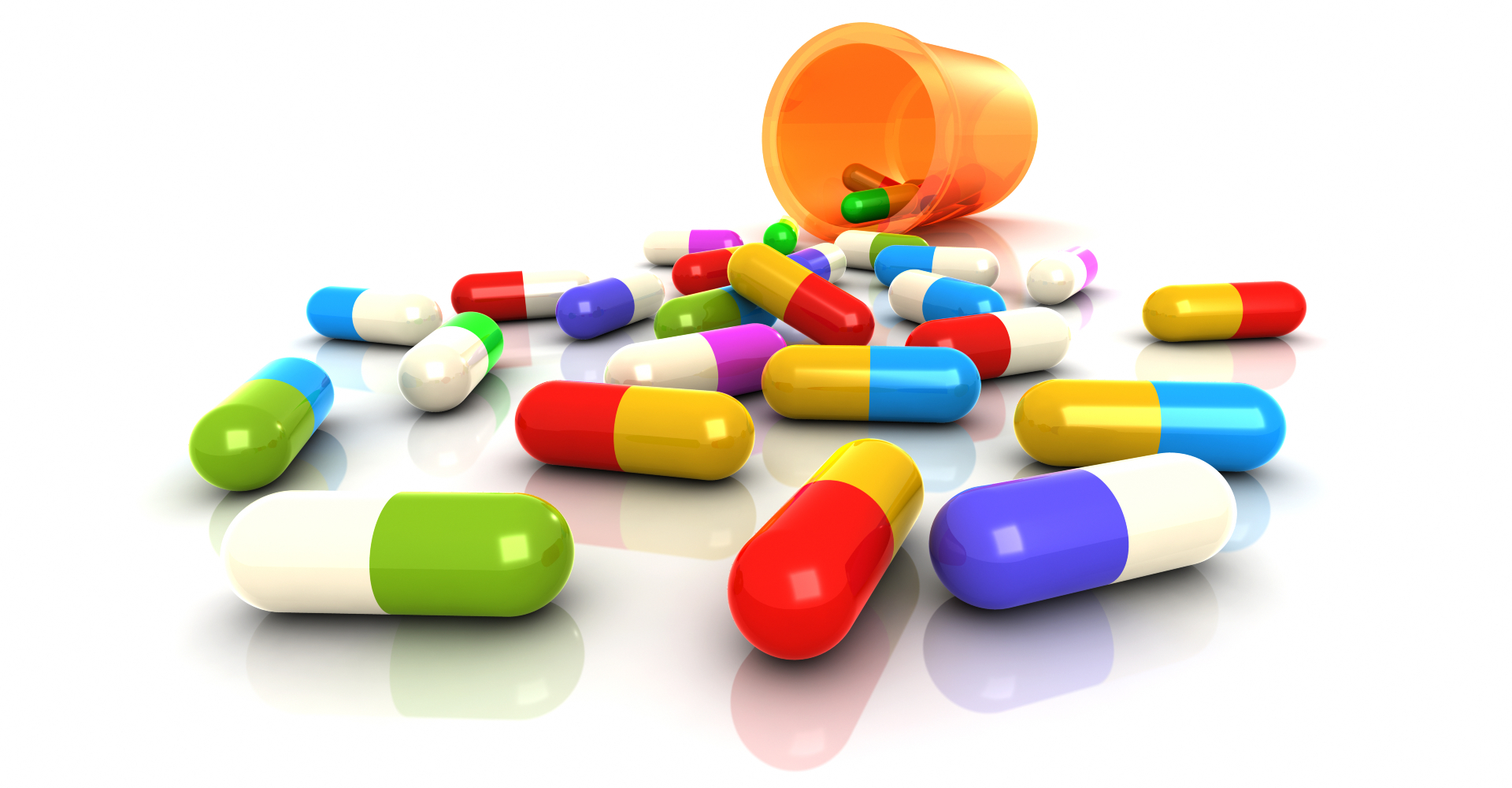 Colorful medication pills